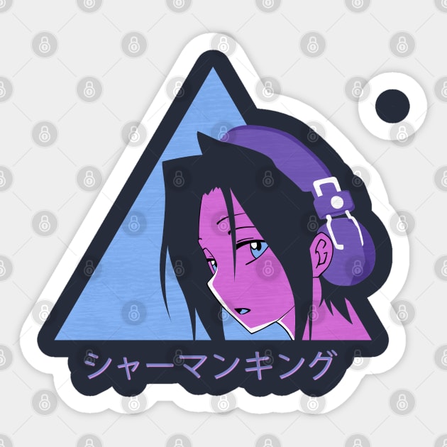 Shaman king - Yoh Asakura - Vaporwave Sticker by SirTeealot